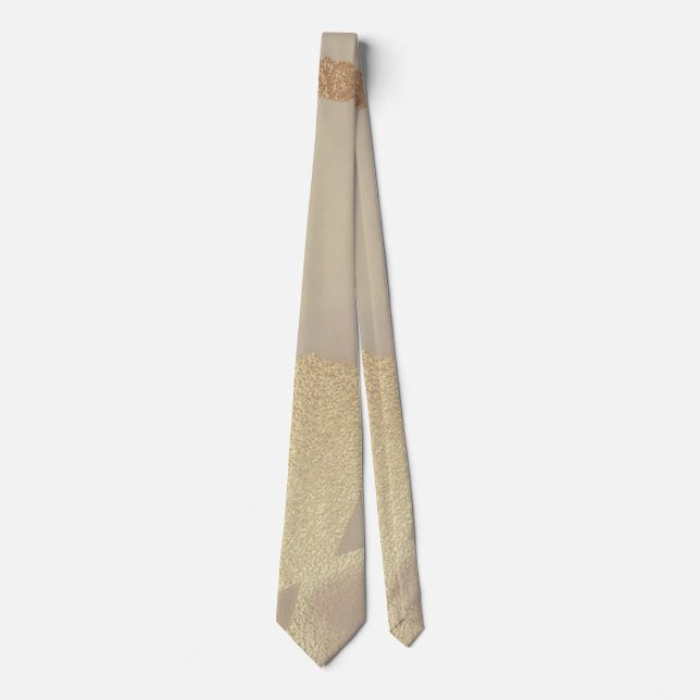 Moderne, elegante Silver Gold-Trauzeugen Krawatte (Vorderseite)