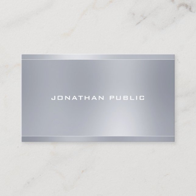 Moderne, elegante Silver Template Beruflich Visitenkarte (Vorderseite)