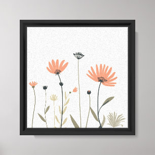 Moderne elegante skandinavische Blumenkunst  Leinwanddruck