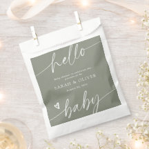 Moderne elegante Skript Salbei-Grün Babyparty