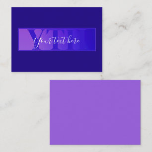Moderne elegante Skriptbezeichnung & Monogram Ombr Mitteilungskarte