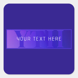 Moderne elegante Skriptbezeichnung & Monogram Ombr Quadratischer Aufkleber