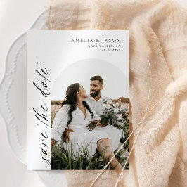 Moderne, elegante Skripte Save the Date Einladung