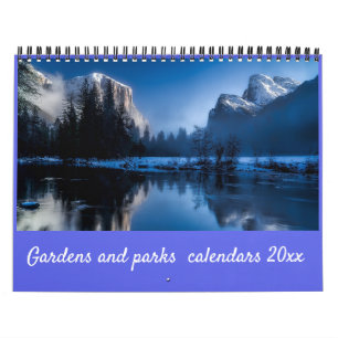 Moderne, elegante Skriptgärten und Parks 20xx Kalender