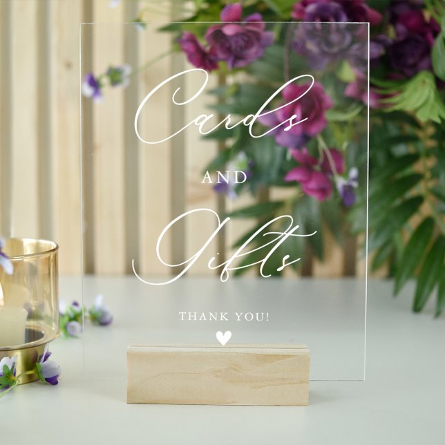 Moderne, elegante Skriptkarten und Geschenke Acrylschild (Von Creator hochgeladen)