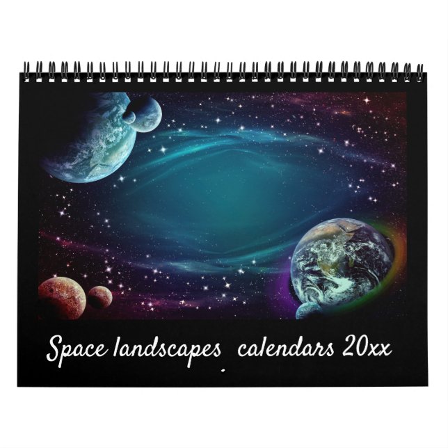 Moderne, elegante Skriptlandschaft 12 Monate Kalender (Titelbild)