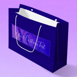 Moderne elegante Skriptname & Monogram Ombre Lila Große Geschenktüte