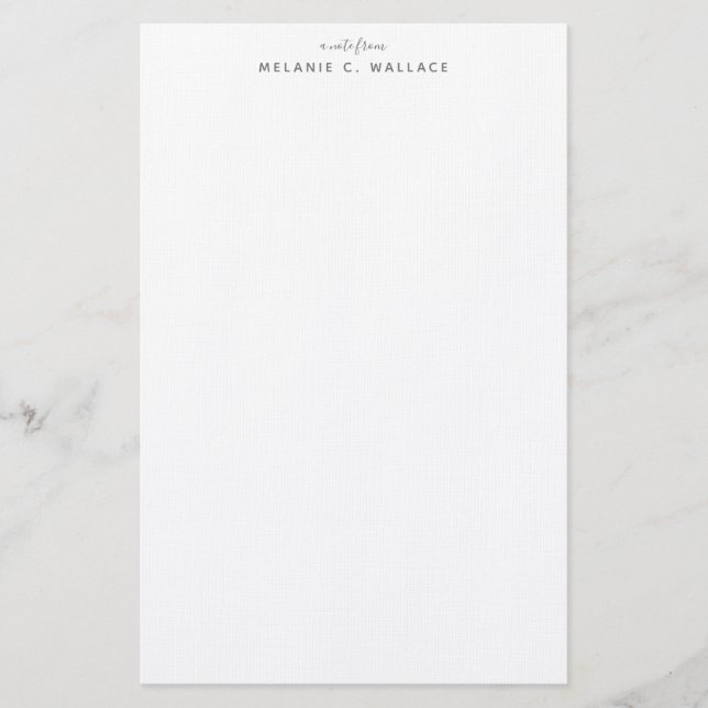 Moderne Elegante Smokey Grau Personalisiert Briefpapier (Vorderseite)