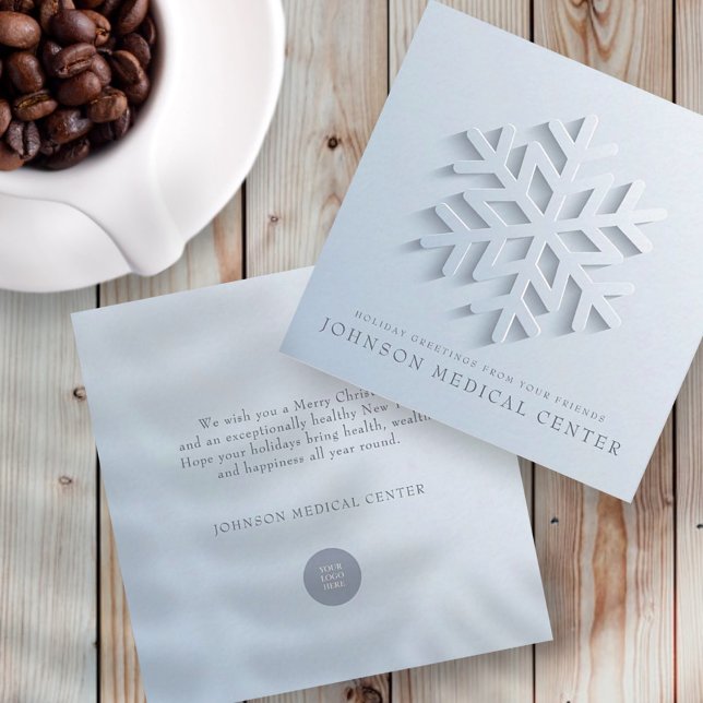 Moderne elegante Snowflake Medical Holiday Grüße Mitteilungskarte (Von Creator hochgeladen)