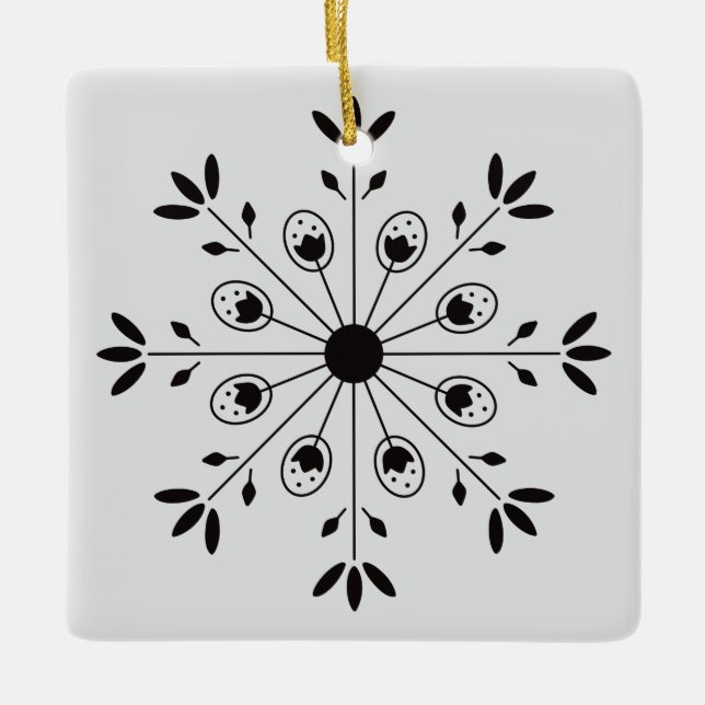 Moderne Elegante Snowflake Weihnachten Keramikornament (Vorderseite)
