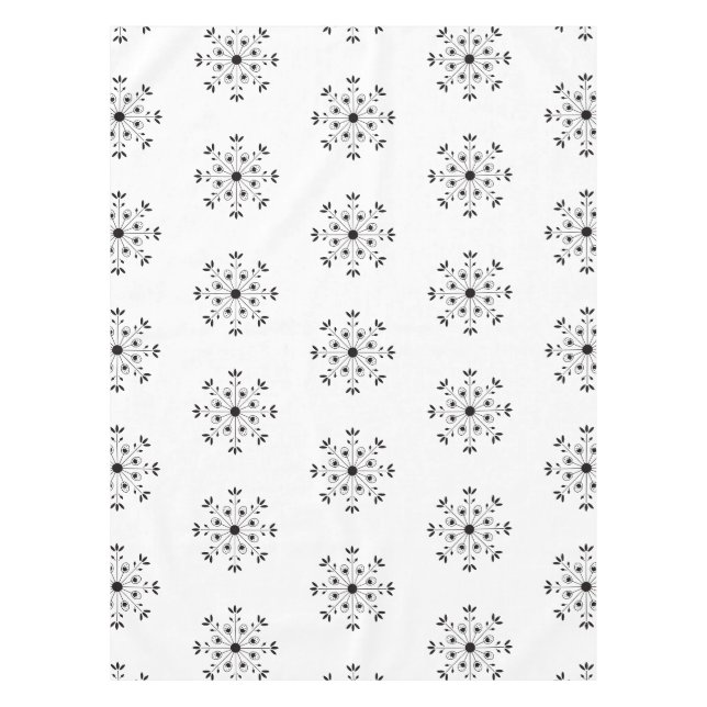 Moderne Elegante Snowflake Weihnachten Winter Tischdecke (Vorderseite)