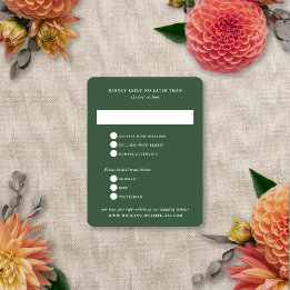 Moderne elegante Sommer-Herbst-Hochzeit mit floral RSVP Karte