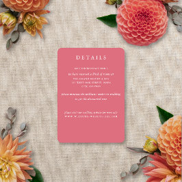 Moderne elegante Sommer- und Herbst-Hochzeit mit f Begleitkarte