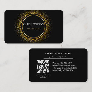 Moderne elegante Spa-Salon-Monogramm weiße QR-Code Visitenkarte