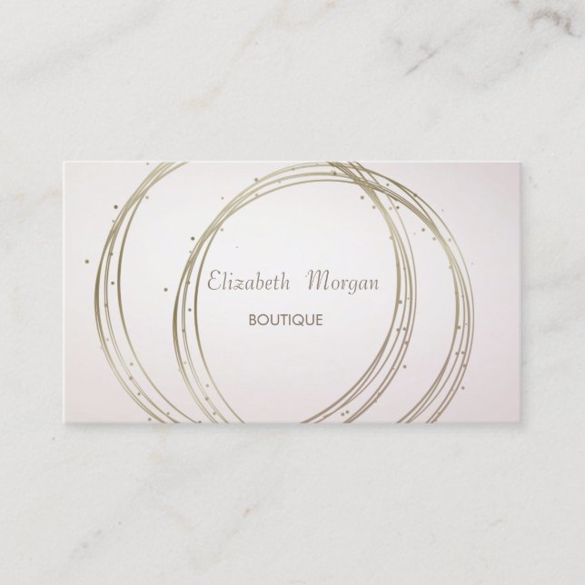 Moderne elegante, stilvolle "Gold Circles" Visitenkarte (Vorderseite)