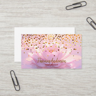 Moderne Elegante Stilvolle Gold Glitter Lotus Visitenkarte