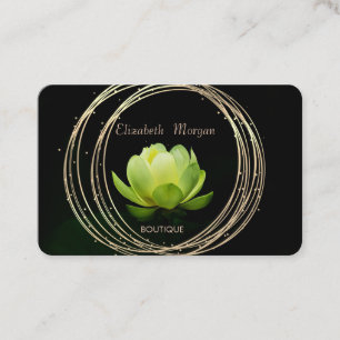 Moderne elegante stilvolle goldene Kreise grüne Lo Visitenkarte