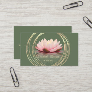 Moderne Elegante Stilvolle, Goldene Kreise Lotus G Visitenkarte