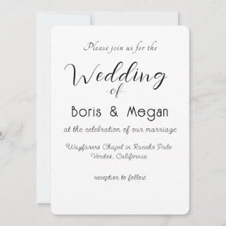 Moderne Elegante stilvolle Hochzeitseinladung Einladung
