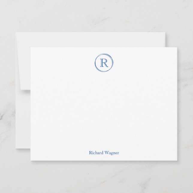 Moderne, elegante, stilvolle Monogram Note Card Mitteilungskarte (Vorderseite)