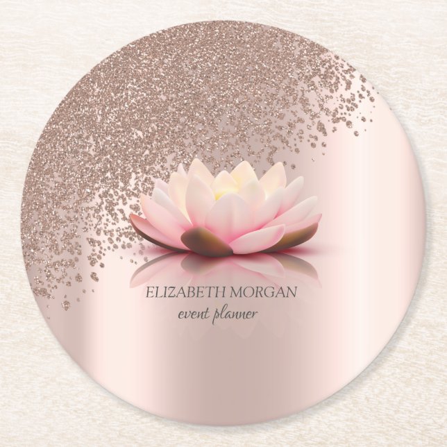Moderne Elegante Stilvolle Rose Runder Pappuntersetzer (Vorderseite)