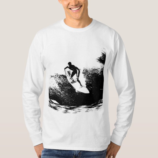 Moderne elegante Surfer-Trendy-Vorlage personalisi T-Shirt (Vorderseite)