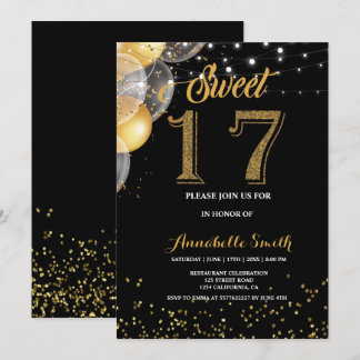 Moderne, elegante süße 17 einladung