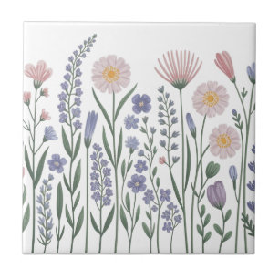 Moderne elegante süße girly einfache Wildblumen Fliese