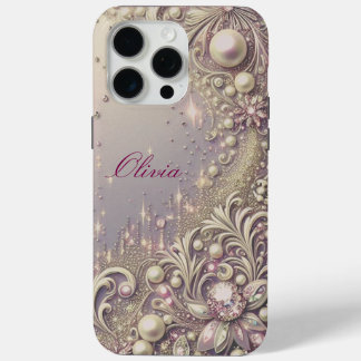 Moderne elegante süße goldene Perlen Valentinstag Case-Mate iPhone Hülle