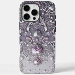 Moderne elegante süße lila Perlen Valentinstag iPhone 16 Pro Max Hülle