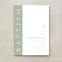 Moderne elegante Taufe mit grünem Kreuz