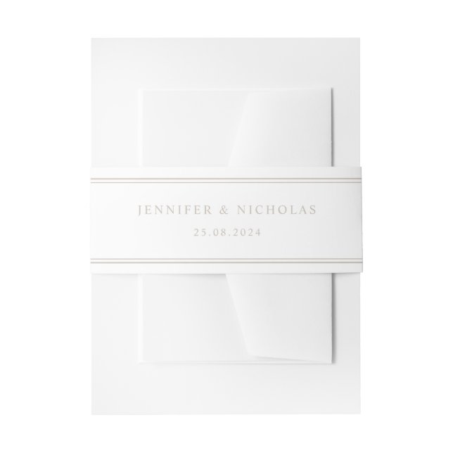 Moderne Elegante Taupe Wedding Einladungsbanderole (Vorderseite Beispiel)
