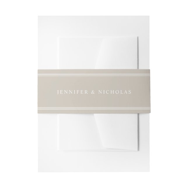 Moderne Elegante Taupe Wedding Einladungsbanderole (Vorderseite Beispiel)