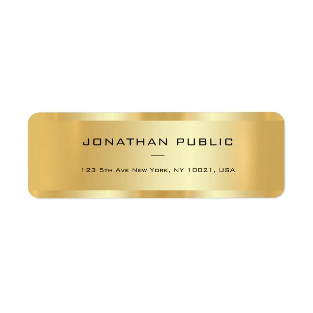 Moderne, elegante Template Gold Rücksendeadresse (Vorne)