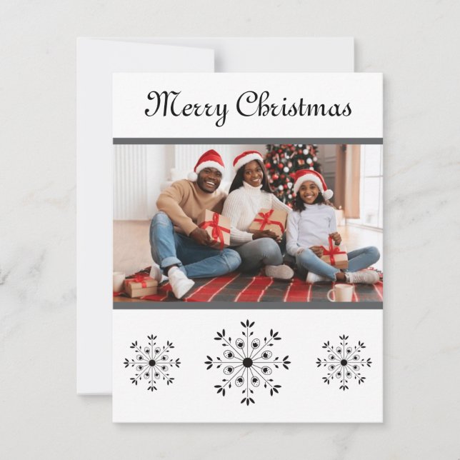 Moderne elegante Template Snowy Weihnachtskarte Feiertagskarte (Vorderseite)