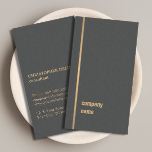 Moderne elegante Textur Gray Imitate Gold Consulta Visitenkarte