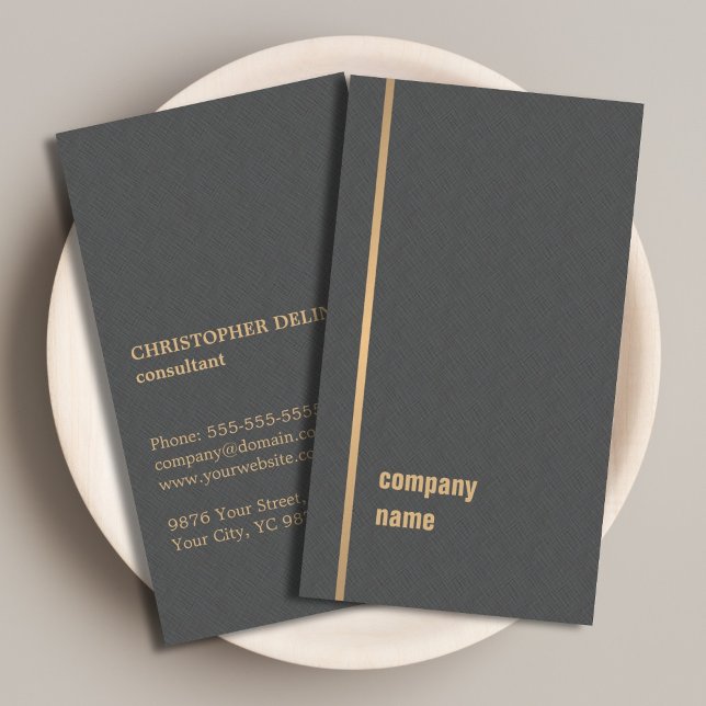 Moderne elegante Textur Gray Imitate Gold Consulta Visitenkarte (Von Creator hochgeladen)