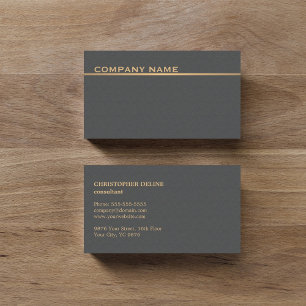 Moderne elegante Textur Gray Imitate Gold Consulta Visitenkarte