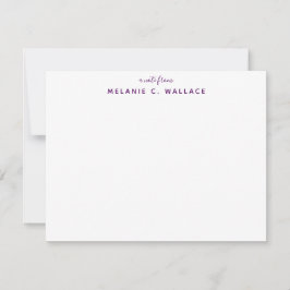 Moderne Elegante Tiefe Lila Personalisierte Geschi Mitteilungskarte