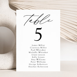 Moderne elegante Tischnummer Seating Chart