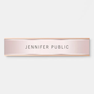 Moderne elegante Trend-Roségold-Haus Namensschild