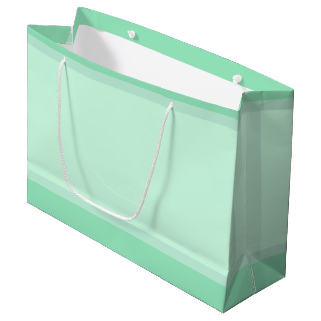 Moderne Elegante trendige Vorlage Minze grüne Farb Große Geschenktüte (Vorderseite Schrägansicht)