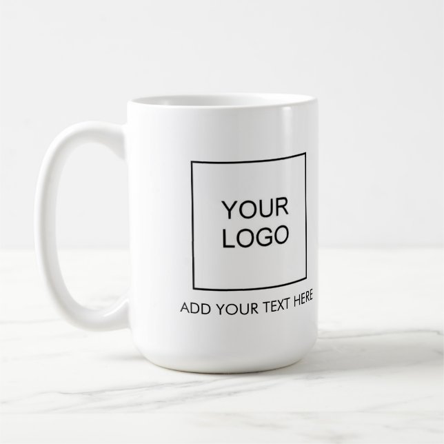 Moderne Elegante Trendy Fügen Sie Ihren Firmenlogo Kaffeetasse (Links)