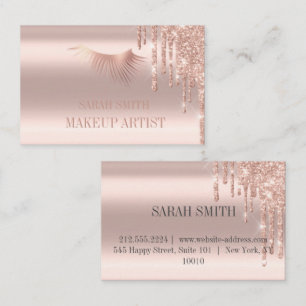 Moderne Elegante Tropfen Goldene Rose Visitenkarte