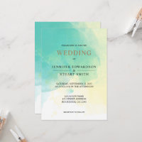 Moderne elegante türkisfarbene goldene Hochzeit