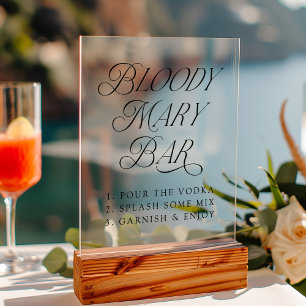 Moderne elegante Typografie Bloody Mary Bar Acrylschild