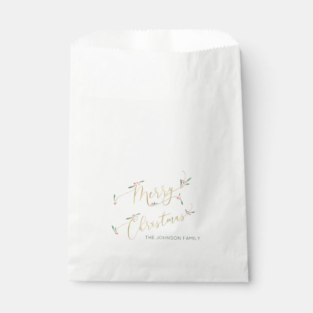 Moderne Elegante Typografie Frohe Weihnachtsfeier  Geschenktütchen (Vorderseite)