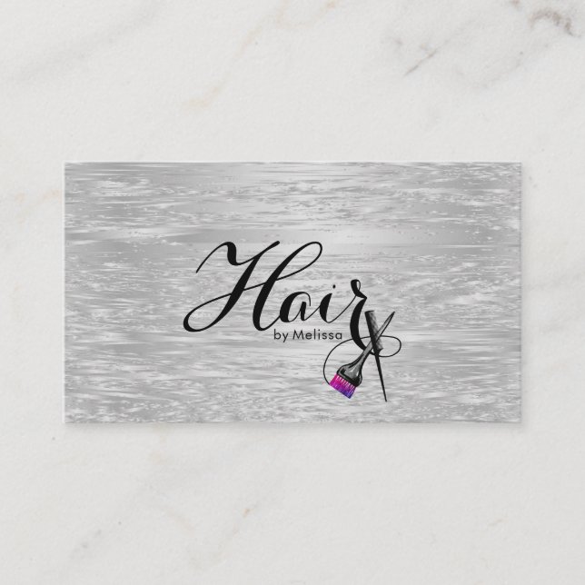 Moderne, elegante Typografie Haare nach Namen Imit Visitenkarte (Vorderseite)