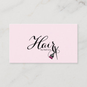Moderne, elegante Typografie Haare nach Namen rosa Visitenkarte