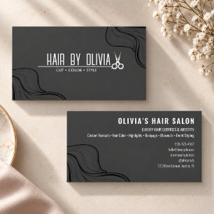 Moderne elegante Typografie Hairstylist Haarschere Visitenkarte